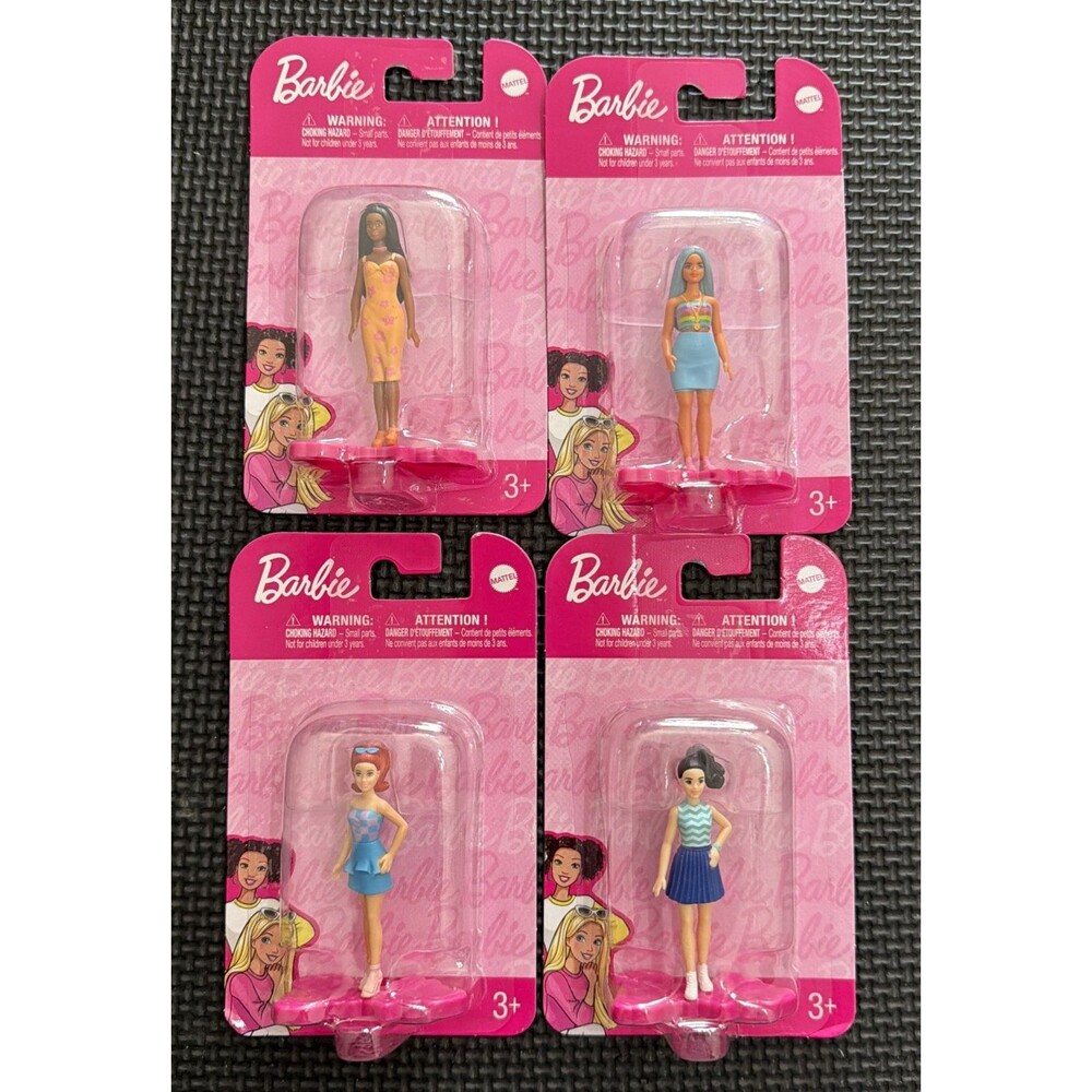 Barbie Cake Toppers Miniature Dolls Mini Random Fashionistas Dolls 2.5” Lot of 4